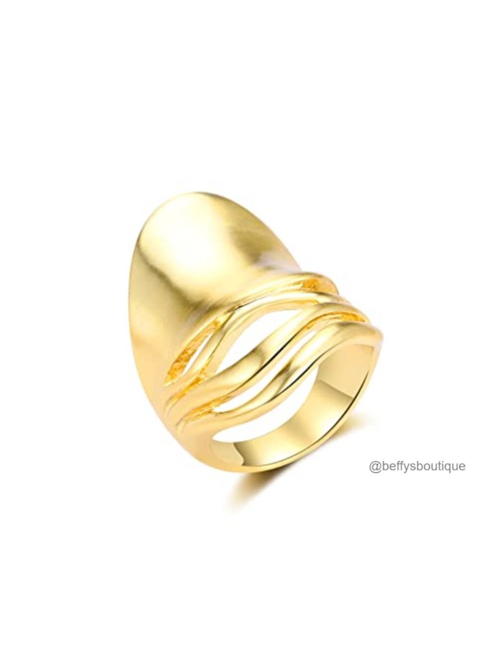 Chunky Gold Plated Mask Dome Statement Band Ring Cocktail Costume Jewelry Gift